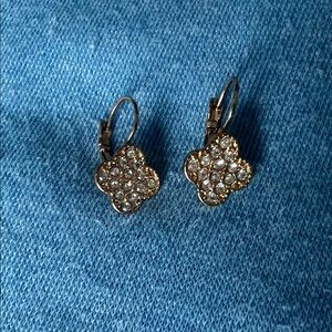 Elegant Gold and Silver Crystal Earrings